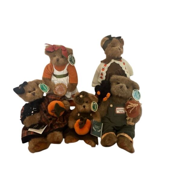 Lot of 5 The Bearington Collection Fall Pumpkin Bears NWT - Picture 1 of 8
